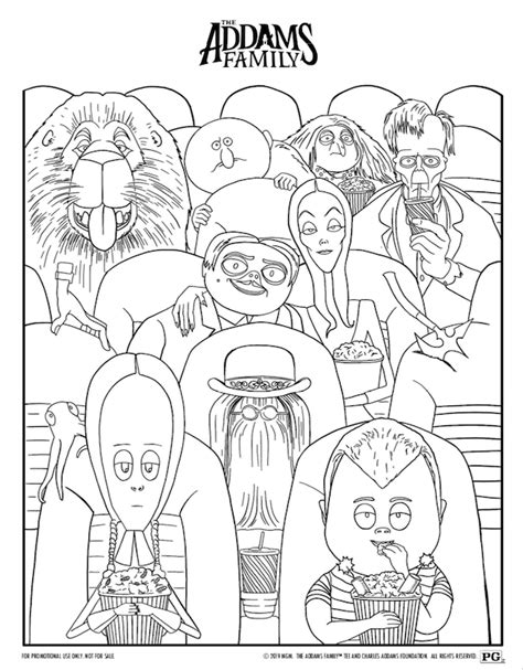 The Addams Family coloring pages (Free Printables)